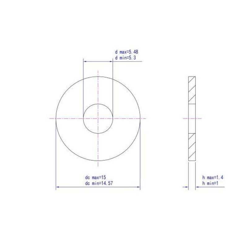 M5 Planskive 10 stk Syrefast A4