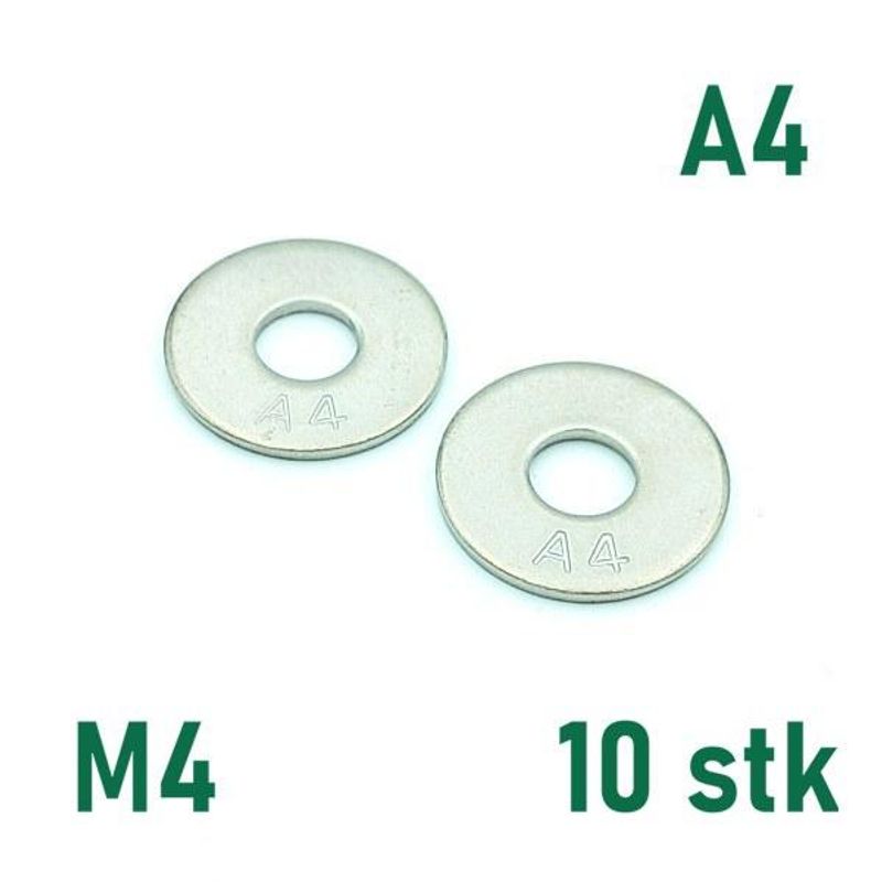 M4 Planskive 10 stk Syrefast A4