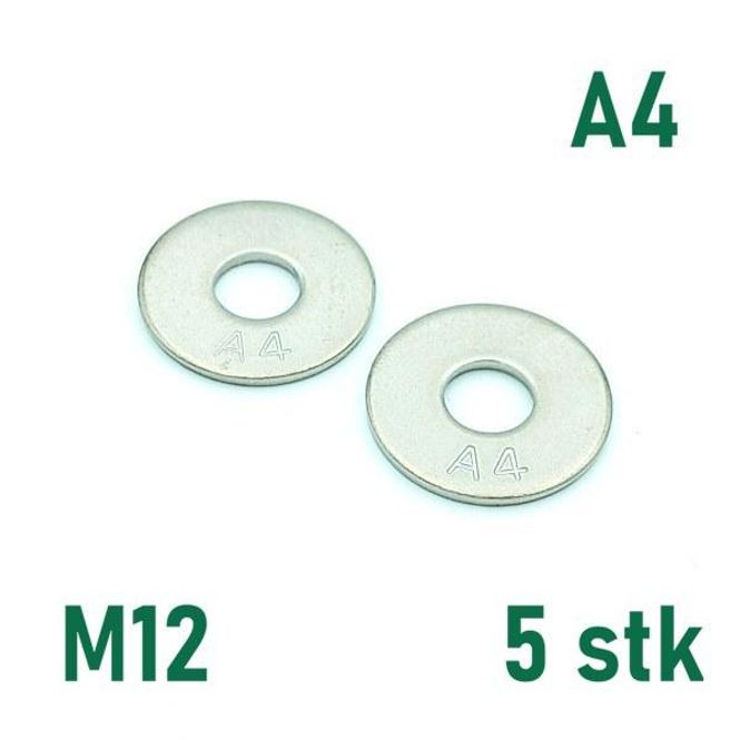Hovedbilde M12 Planskive 5 stk Syrefast A4